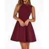 imageBTFBM Summer Dresses for Women 2026 Elegant Classy Formal A Line Sleeveless Party Cocktail Mini Dress Fashion ClothingBurgundy