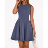 imageBTFBM Summer Dresses for Women 2026 Elegant Classy Formal A Line Sleeveless Party Cocktail Mini Dress Fashion ClothingGrey Blue