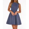 imageBTFBM Summer Dresses for Women 2026 Elegant Classy Formal A Line Sleeveless Party Cocktail Mini Dress Fashion ClothingGrey Blue