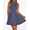 imageBTFBM Summer Dresses for Women 2026 Elegant Classy Formal A Line Sleeveless Party Cocktail Mini Dress Fashion ClothingGrey Blue