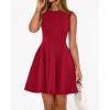 imageBTFBM Summer Dresses for Women 2026 Elegant Classy Formal A Line Sleeveless Party Cocktail Mini Dress Fashion ClothingRed