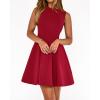 imageBTFBM Summer Dresses for Women 2026 Elegant Classy Formal A Line Sleeveless Party Cocktail Mini Dress Fashion ClothingRed