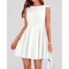imageBTFBM Summer Dresses for Women 2026 Elegant Classy Formal A Line Sleeveless Party Cocktail Mini Dress Fashion ClothingWhite