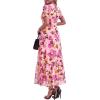 imageBTFBM Summer Dresses for Women 2026 Mesh Short Sleeve Floral Print Ruffle Long Boho Wedding Guest Dress CocktailFloral Pink Purple