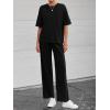 imageBTFBM Summer Outfits For Women 2026 Two Piece Sets Casual Short Sleeve Spring Tops Wide Leg Pants Matching Lounge SetBlack