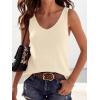 imageBTFBM Sweater Vest Women 2026 Spring Summer Sleeveless V Neck Sparkle Knit Basic Loose Fit Tank Tops Vacation OutfitsBeige