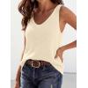 imageBTFBM Sweater Vest Women 2026 Spring Summer Sleeveless V Neck Sparkle Knit Basic Loose Fit Tank Tops Vacation OutfitsBeige