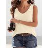 imageBTFBM Sweater Vest Women 2026 Spring Summer Sleeveless V Neck Sparkle Knit Basic Loose Fit Tank Tops Vacation OutfitsBeige