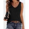 imageBTFBM Sweater Vest Women 2026 Spring Summer Sleeveless V Neck Sparkle Knit Basic Loose Fit Tank Tops Vacation OutfitsBlack