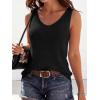 imageBTFBM Sweater Vest Women 2026 Spring Summer Sleeveless V Neck Sparkle Knit Basic Loose Fit Tank Tops Vacation OutfitsBlack