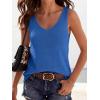 imageBTFBM Sweater Vest Women 2026 Spring Summer Sleeveless V Neck Sparkle Knit Basic Loose Fit Tank Tops Vacation OutfitsBlue