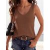 imageBTFBM Sweater Vest Women 2026 Spring Summer Sleeveless V Neck Sparkle Knit Basic Loose Fit Tank Tops Vacation OutfitsBrown