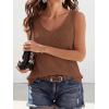 imageBTFBM Sweater Vest Women 2026 Spring Summer Sleeveless V Neck Sparkle Knit Basic Loose Fit Tank Tops Vacation OutfitsBrown