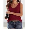 imageBTFBM Sweater Vest Women 2026 Spring Summer Sleeveless V Neck Sparkle Knit Basic Loose Fit Tank Tops Vacation OutfitsBurgundy
