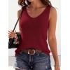 imageBTFBM Sweater Vest Women 2026 Spring Summer Sleeveless V Neck Sparkle Knit Basic Loose Fit Tank Tops Vacation OutfitsBurgundy
