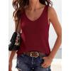 imageBTFBM Sweater Vest Women 2026 Spring Summer Sleeveless V Neck Sparkle Knit Basic Loose Fit Tank Tops Vacation OutfitsBurgundy