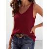 imageBTFBM Sweater Vest Women 2026 Spring Summer Sleeveless V Neck Sparkle Knit Basic Loose Fit Tank Tops Vacation OutfitsBurgundy