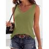 imageBTFBM Sweater Vest Women 2026 Spring Summer Sleeveless V Neck Sparkle Knit Basic Loose Fit Tank Tops Vacation OutfitsGreen