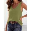 imageBTFBM Sweater Vest Women 2026 Spring Summer Sleeveless V Neck Sparkle Knit Basic Loose Fit Tank Tops Vacation OutfitsGreen