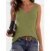 imageBTFBM Sweater Vest Women 2026 Spring Summer Sleeveless V Neck Sparkle Knit Basic Loose Fit Tank Tops Vacation OutfitsGreen