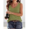 imageBTFBM Sweater Vest Women 2026 Spring Summer Sleeveless V Neck Sparkle Knit Basic Loose Fit Tank Tops Vacation OutfitsGreen