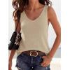 imageBTFBM Sweater Vest Women 2026 Spring Summer Sleeveless V Neck Sparkle Knit Basic Loose Fit Tank Tops Vacation OutfitsLight Khaki