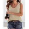 imageBTFBM Sweater Vest Women 2026 Spring Summer Sleeveless V Neck Sparkle Knit Basic Loose Fit Tank Tops Vacation OutfitsLight Khaki