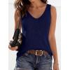 imageBTFBM Sweater Vest Women 2026 Spring Summer Sleeveless V Neck Sparkle Knit Basic Loose Fit Tank Tops Vacation OutfitsNavy Blue