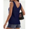 imageBTFBM Sweater Vest Women 2026 Spring Summer Sleeveless V Neck Sparkle Knit Basic Loose Fit Tank Tops Vacation OutfitsNavy Blue