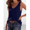 imageBTFBM Sweater Vest Women 2026 Spring Summer Sleeveless V Neck Sparkle Knit Basic Loose Fit Tank Tops Vacation OutfitsNavy Blue