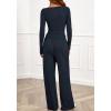imageBTFBM Two Piece Sets For Women Fall 2025 Airport Outfits Asymmetrical Boat Neck Tops Wide Leg Pants Matching Lounge SetDark Sea Blue