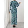 imageBTFBM Wedding Guest Dresses for Women Spring Fashion 2026 Bodycon Crew Neck Long Sleeve Boho Mesh Floral Maxi Fall DressFloral Blue Black