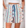 imageBTFBM Womens Boho Spring Shorts 2026 Beach Vacation Clothes Elastic Waist Casual Printed Loose Short Lounge Pant PocketsPrint Blue