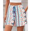 imageBTFBM Womens Boho Spring Shorts 2026 Beach Vacation Clothes Elastic Waist Casual Printed Loose Short Lounge Pant PocketsPrint Blue