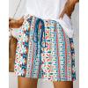 imageBTFBM Womens Boho Spring Shorts 2026 Beach Vacation Clothes Elastic Waist Casual Printed Loose Short Lounge Pant PocketsPrint Blue