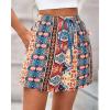 imageBTFBM Womens Boho Spring Shorts 2026 Beach Vacation Clothes Elastic Waist Casual Printed Loose Short Lounge Pant PocketsPrint Navy