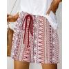 imageBTFBM Womens Boho Spring Shorts 2026 Beach Vacation Clothes Elastic Waist Casual Printed Loose Short Lounge Pant PocketsPrint Red Brown