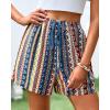 imageBTFBM Womens Boho Spring Shorts 2026 Beach Vacation Clothes Elastic Waist Casual Printed Loose Short Lounge Pant PocketsStriped Navy
