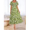 imageBTFBM Womens Clothing Wedding Guest Dresses Casual Boho Floral Short Sleeve Smocked Maxi Beach Spring Summer Dress 2026Floral Army Green White