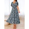 imageBTFBM Womens Clothing Wedding Guest Dresses Casual Boho Floral Short Sleeve Smocked Maxi Beach Spring Summer Dress 2026Floral Blue Yellow