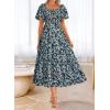imageBTFBM Womens Clothing Wedding Guest Dresses Casual Boho Floral Short Sleeve Smocked Maxi Beach Spring Summer Dress 2026Floral Blue Yellow