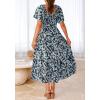 imageBTFBM Womens Clothing Wedding Guest Dresses Casual Boho Floral Short Sleeve Smocked Maxi Beach Spring Summer Dress 2026Floral Blue Yellow