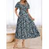 imageBTFBM Womens Clothing Wedding Guest Dresses Casual Boho Floral Short Sleeve Smocked Maxi Beach Spring Summer Dress 2026Floral Blue Yellow