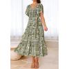 imageBTFBM Womens Clothing Wedding Guest Dresses Casual Boho Floral Short Sleeve Smocked Maxi Beach Spring Summer Dress 2026Floral Grass Green