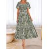 imageBTFBM Womens Clothing Wedding Guest Dresses Casual Boho Floral Short Sleeve Smocked Maxi Beach Spring Summer Dress 2026Floral Grass Green