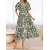 imageBTFBM Womens Clothing Wedding Guest Dresses Casual Boho Floral Short Sleeve Smocked Maxi Beach Spring Summer Dress 2026Floral Grass Green