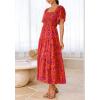 imageBTFBM Womens Clothing Wedding Guest Dresses Casual Boho Floral Short Sleeve Smocked Maxi Beach Spring Summer Dress 2026Floral Orange Purple