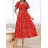 imageBTFBM Womens Clothing Wedding Guest Dresses Casual Boho Floral Short Sleeve Smocked Maxi Beach Spring Summer Dress 2026Floral Orange Purple