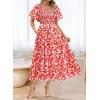 imageBTFBM Womens Clothing Wedding Guest Dresses Casual Boho Floral Short Sleeve Smocked Maxi Beach Spring Summer Dress 2026Floral Red White