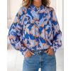 imageBTFBM Womens Tops Dressy Casual Spring 2026 Boho Floral V Neck Long Sleeve Half Button Down Shirt Work Business BlousesBig Floral Blue